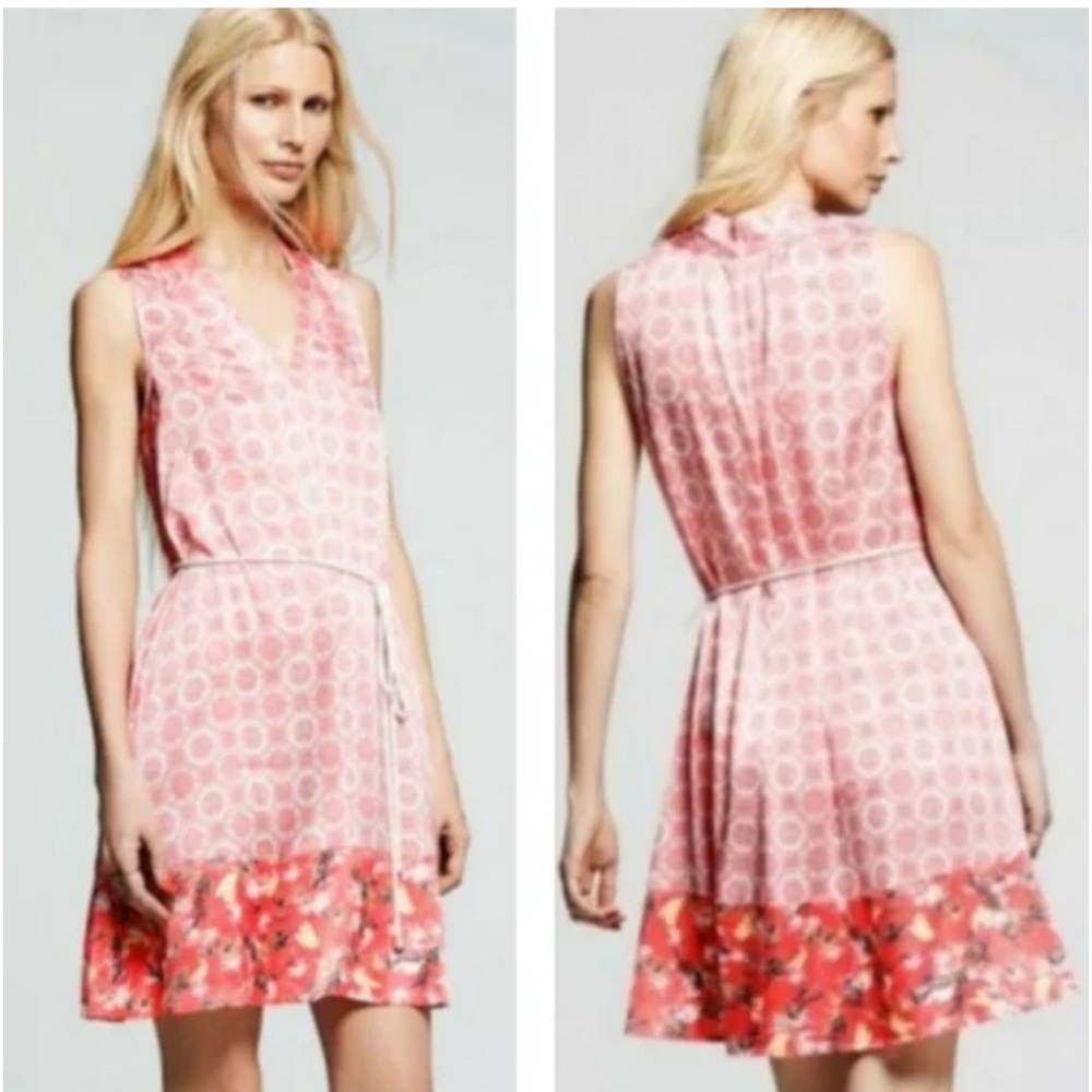 Peter Som For Design Nation Tropical Mandala Print Shift Dress with Rope Belt. S